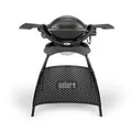 Elektrogrill Q 1400 mit Stand, Dark Grey schwarz/grau, 2.200 Watt, mit Seitentischen