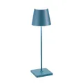 Zafferano, Poldina Pro Lampe, Kabellose, Wiederaufladbare Tischlampe mit Touch Control, Auch für den Außenbereich Geeignet, Dimmer, 2200-3000 K, Höhe 38 cm, Farbe Avio Blau