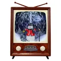 Große XL Schneekugel TV Fernseher 30cm Musik Schneewirbel Weihnachten Dekoration