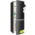 Bomann® Kühlschrank mit Gefrierfach | Energieklasse C | 143cm | Kühl Gefrierkombination leise 40 dB | 3 Ablagen & 2 Schubladen | Türanschlag wechselbar | 173L Kühlgefrierkombi | KG 7359 schwarz-inox
