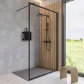 SCHULTE Walk-In Dusche "Black Style", Höhe: 200 cm, eckig, mattschwarz