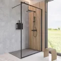 Schulte Walk In Frontteil Alexa Style 2.0 Dekor Frame Mattschwarz 200 x 120 cm