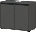 freiraum Waschbeckenunterschrank GW-LEMONT Siphonaussparung, 2 Türen, Türdämpfung, Graphit - 63x55x34cm (BxHxT)