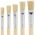 VBS Malpinsel Flachpinsel NATURE, 5er-Set beige