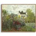Vintage Leinwand Bilder mit Holzrahmen 20x25 cm Claude Monet Garten