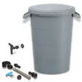 YourCasa Regentonne 80 Liter [inkl. Anschlusset & Bohrer] Regenfass Wetterfest aus Kunststoff mit Wasserhahn