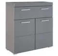 trendteam Sideboard, Badkommode Badezimmerschrank Grau Hochglanz BxHxT: 73 x 79 x 31 cm