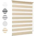 Sekey Doppelrollo Klemmfix ohne Bohren für Fenster Blickdicht 50x130cm Gelb-Leinen