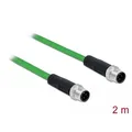 Delock 85918 M12 Netzwerkkabel, Patchkabel SF/UTP 2.00 m Grün 1 St.
