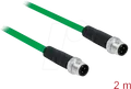 DELOCK 85918 - Netzwerkkabel M12 Stecker 4 Pin D-kodiert > M12 Stecker TPU 2 m