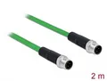 Delock 85918 M12 Netzwerkkabel, Patchkabel SF/UTP 2.00m Grün 1St.