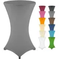 Gräfenstayn Stehtischhusse Stretchbezug Stehtisch Hussen, Elegante Stehtischhusse für Bistrotische grau 70 cm x 120 cm