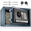 tectake Tresor Elektronischer Safe (20 x 31 x 22 cm, Abmessungen), mit Doppelbolzen-Verschlusssystem schwarz 22,00 cm x 31,00 cm x 20,00 cm