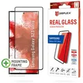DISPLEX Real Glasschutzfolie 3D für Samsung Galaxy S23 Ultra kratzer-resistent, Kantenschutz, Schmutzabweisend
