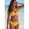 Bikini-Hose S.OLIVER "Rome", Damen, Gr. 36, N-Gr, gelb, Microfaser, Polyamid, Microfaser, unifarben, Badehosen, mit Umschlagbund