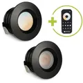 Einbaustrahler Mini flach Torino 3W CCT IP44 - Farbe: schwarz matt - Anzahl: 2x