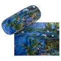 VON LILIENFELD Brillenetui Claude Monet: Seerosen Blumen Kunst Motiv Etui Brille Mikrofaser Brillenputztuch Brillenbox Stabiles Hardcase Set mit Stoff bezogen