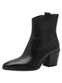 MARCO TOZZI Damen Stiefeletten mit Absatz aus Leder Cowboy, Schwarz (Black), 37 EU