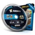 HM Kreissägeblatt 254x30 Z80 Trapez-Flachzahn für Aluminium. AMBOSS WERKZEUGE® Sägeblatt 254mm komp. zu Bosch GTS 10. PTS 10. PTS 100 T.GTS 254 Einhell TE-TS 254 T. TC-TS 2225 U Holzstar TKS 254 Ryobi