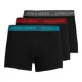 JACK & JONES Herren Unterhosen Shorts Boxershorts Trunks 3er Pack, Farbe:Schwarz, Wäschegröße:XL, Artikel:- Asphalt/hawaian