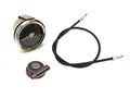 Tacho-Set mit Welle & Antrieb passend für Puch Maxi 17 Zoll – Tachometer 80 km/h Ø48mm – VDO Tachoschnecke & Tachowelle 750 mm M10 – Moped Mokick