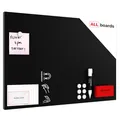 ALLboards Metallische Magnettafel KREIDETAFEL SCHWARZ 60x40cm MetalBoards Memoboard für jede Art von Magneten Magnetpinnwand + Zubehör-Set