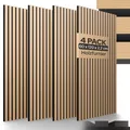 AREBOS Akustikpaneele 120x60cm Lamellenwand Holzoptik Wandpaneel Schallschutz