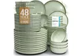 PURE LIVING INTERIOR DESIGN Geschirr-Set Steingut Geschirrset 12 Personen Rustic 48 tlg. TESTSIEGER, Hochwertig (48-tlg), 12 Personen, Steingut, Mediterrane Handwerksoptik, Reaktive Glasur – jedes Stück einzigartig…