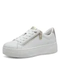 Tamaris Comfort Damen Plateau Sneaker mit Reißverschluss Low Top, Weiß (White Nappa), 36 EU