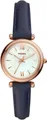 Fossil Quarzuhr Carlie ES4502, Armbanduhr, Damenuhr, Perlmutt-Zifferblatt, Lederarmband