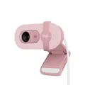 Logitech Brio 100 Full HD-Webcam für Meetings und Streaming, Auto-Lichtausgleich, integriertes Mikrofon, Abdeckblende, USB-A, für Microsoft Teams, Google Meet, Zoom und mehr - Rosa
