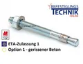 25 Fixanker M12 30x115mm verz. Schwerlastanker Bolzenanker ETA-1 gerissener Beto