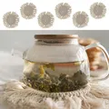 Makramee Untersetzer 6er Set Boho-Design | Ø10cm Creme rund Baumwolle | Dekoset mit Fransen für Pflanzen Gläser (1 x 6er Set Untersetzer Creme)