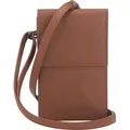 Josephine Osthoff Handy Umhängetasche mit Karten- und Sichtfach, handgemacht aus 100% Echtleder, Crossbody Schultergurt, stabile Magnetknöpfe - Beige