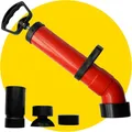 McDevens Rohrreinigungspumpe mit 3 Aufsätzen - für Küche, Bad & Toilette - rohrreiniger - abfluss pumpe - pömpel abfluss pümpel - abflusspumpe - abflussfrei pumpe rohrreiniger - rohrreinigungsspirale