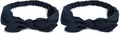 styleBREAKER Damen Haarband einfarbig mit Schleife und Gummizug, Stirnband, Headband, Pinup, Rockabilly, Haarschmuck 04026035, Farbe:Dunkelblau