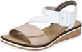 Rieker Damen Sandale Keilsandalette Klettverschluss V3660, Größe:37 EU, Farbe:Beige