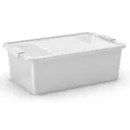 Keter Germany GmbH KIS Bi Box Allzweckbox M, 26 Liter, Mit Deckel, Maße: 55 x 35 x H 19 cm, Farbe: Weiß / Transparent 237252