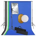 Fotostudio Set Mit Softbox-Lampen Hintergrund Und Reflektor
