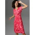Aniston SELECTED Sommerkleid mit Palmen und Blüten in Knallfarbe rot 34 EU