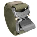 JUKMO Taktischer Gürtel, Militär Wandern 3,8cm Arbeit Gürtel mit Schwere Schnellverschluss Schnalle (Grün, 125cm)