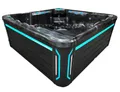 JVmoebel Whirlpool-Badewanne Schwarzer Outdoor-Spa Hot Tub aus Acryl mit Massagefunktion, Made in Europe