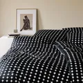 elegante Mako-Satin-Bettwäsche-Garnitur Bubbles Farbe Schwarz-Weiss Größe 135x200+40x80