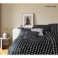 Elegante Mako-Satin Bettwäsche Bubbles - 135x200 cm + 40x80 cm	schwarz-weiss