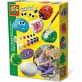 SES Creative 14818 – Steine Bemalen Set, Inklusive Farben und Pinsel, Kreativitä