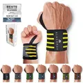BLACKROX Handgelenkbandage [Vergleichssieger 2024] BEAST KILLER, One Size, 2er Set gelb|schwarz
