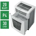 LEITZ Aktenvernichter Office Pro P4, Partikelschnitt 4x40 mm, bis 20 Blatt, 30 Liter grau|weiß