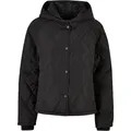 URBAN CLASSICS Steppjacke Ladies Oversized Diamond Quilted Hooded Jacket schwarz 4XL (52)