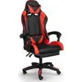 Chefsessel Stuhl Home Office Chair Racing  Bürostuhl Sportsitz Büro Stuhl,Farbe:Schwarz/Rot - Schwarz/Rot