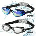 COOLOO Schwimmbrille, 2 Stück Schwimmbrille für Kinder/Junior/Erwachsene, Unisex Taucherbrille für Jungen Mädchen Herren Damen, Anti-Fog, Kein Auslaufen